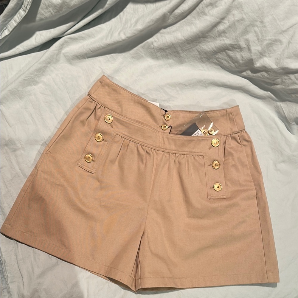 McQ by Alexander McQueen Tan High Waist Shorts